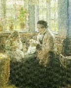 Laurits Tuxen kunstnerens moder bertha tuxen med barnebarnet nina oil painting reproduction